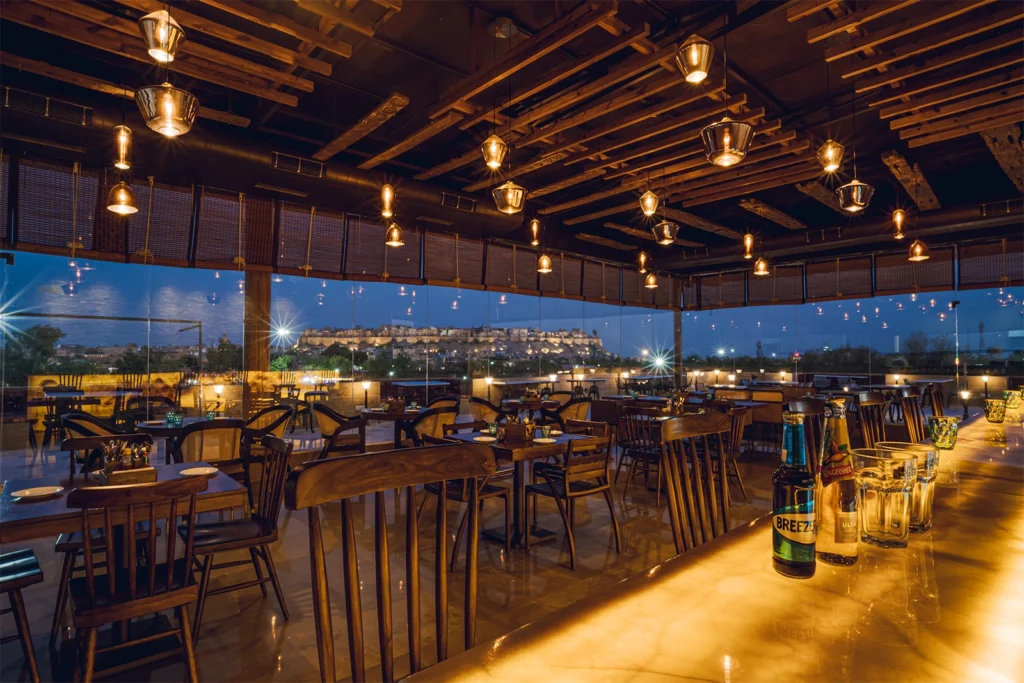 a restaurant with tables and chairs